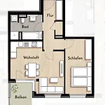 2 - Zimmerwohnung Mit 56 Qm Fuer 2 - 4 Personen Apartment *