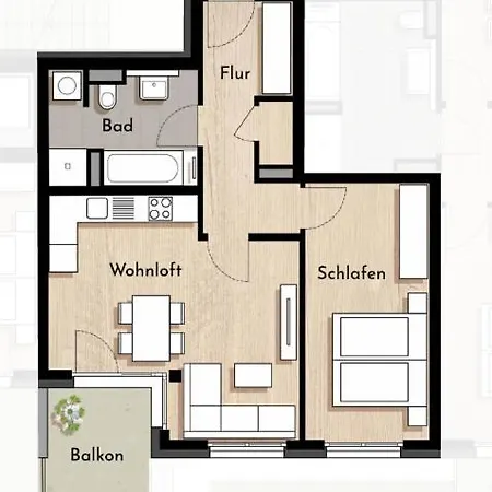 2 - Zimmerwohnung Mit 56 Qm Fuer 2 - 4 Personen Appartement *